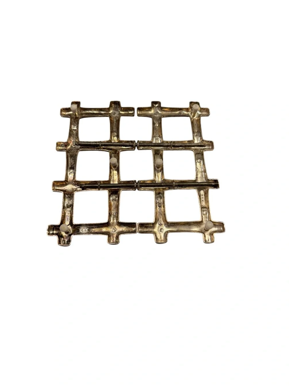Vintage silver plated  bamboo expandable Trivet
